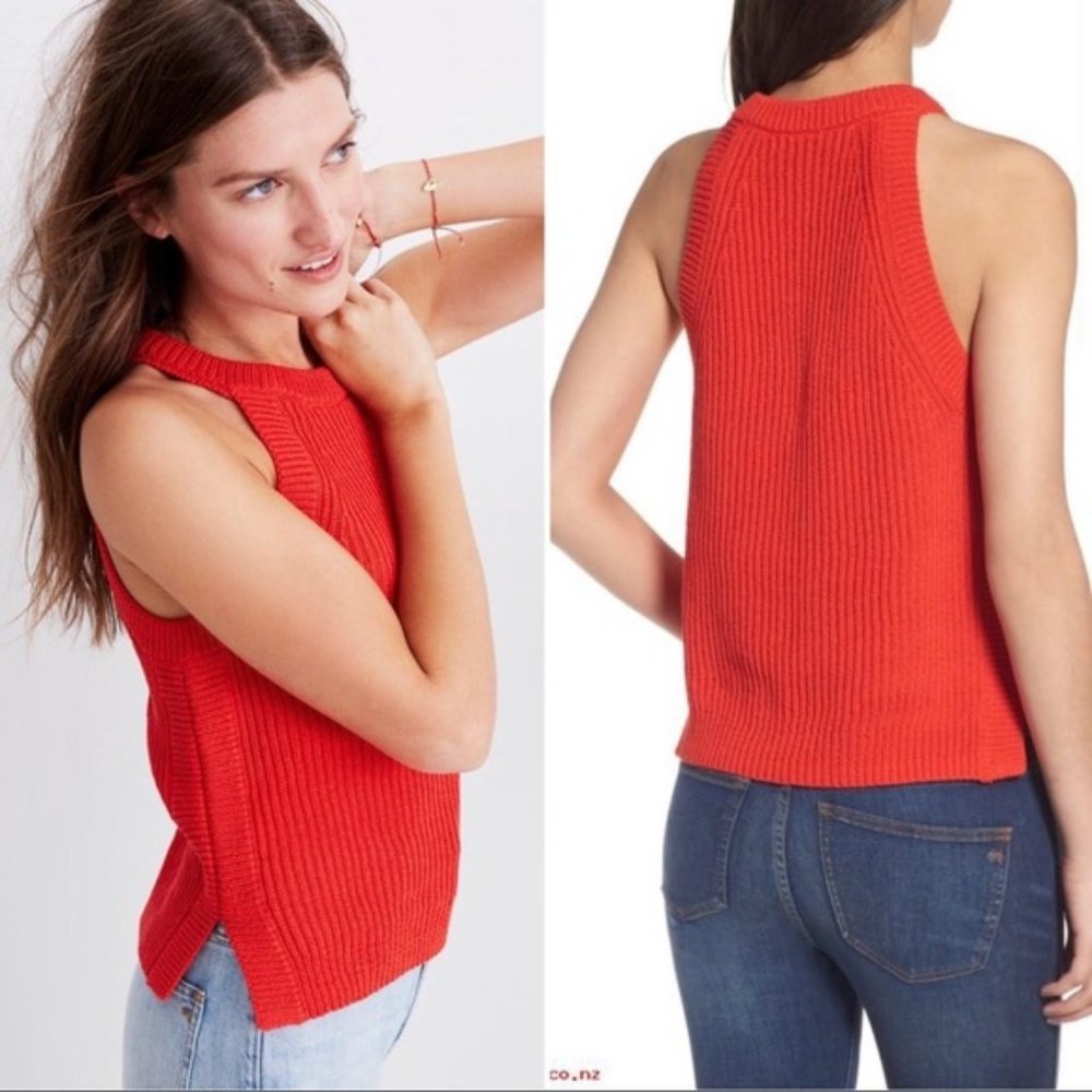 Madewell Red Valley Sweater Tank Top - Picture 2 of 13
